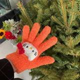 Милые мультяшные удерживающие тепло коралловые перчатки