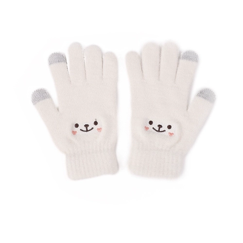 Демисезонные утепленные удерживающие тепло мультяшные перчатки для влюбленных, комплект, милый мобильный телефон, сенсорный экран