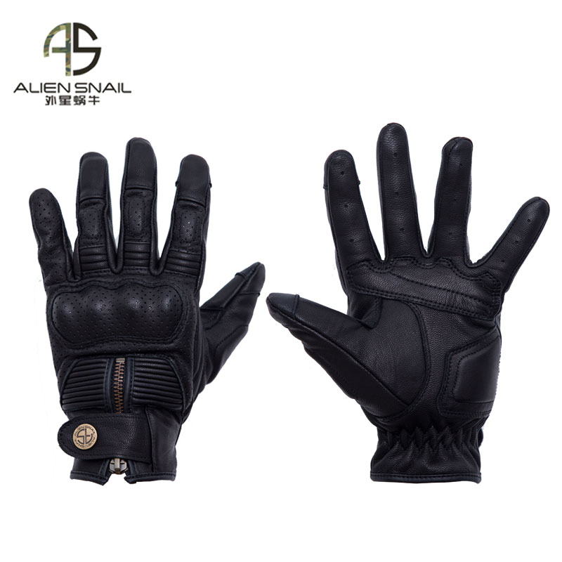 (MOTO Xiaofeng) Alien snail motorcycle gloves V8 anti-fall touch screen sheepskin retro motorcycle riding gloves