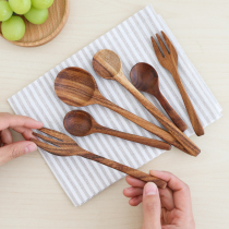 Acacia wood spoon household tableware unpainted children mini spoon mixing spoon creative teak handmade honey spoon