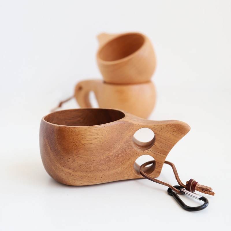 KUKSA Finnish wooden cup Japanese wood cup log cup portable travel hand coffee cup