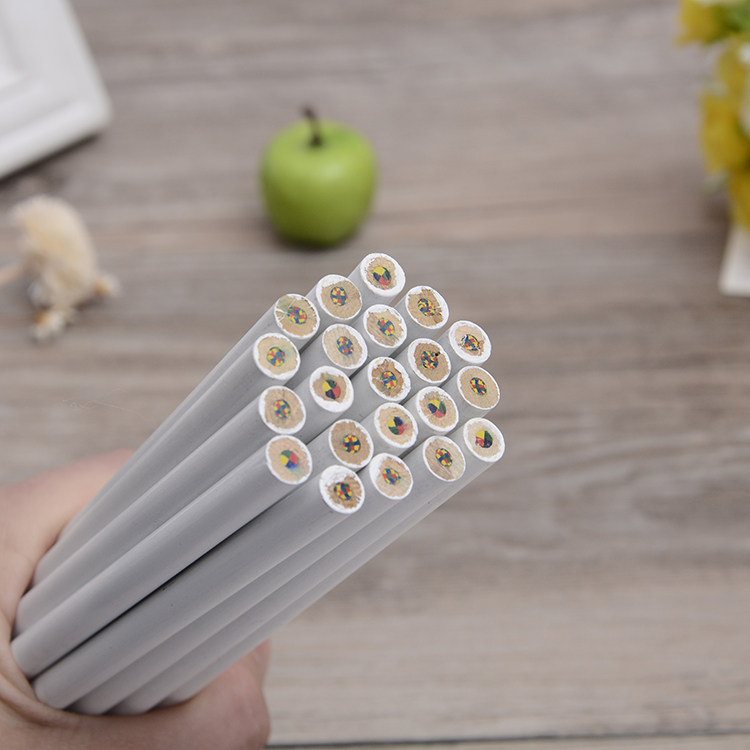White paint pen graffiti four-color co-core colored pencil creative log pen rainbow pencil