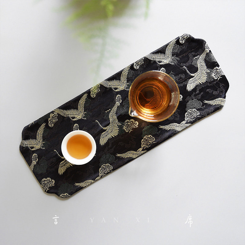 Stamping printing hand-size tea cup cup cushion Chinese tea ceremony kung fu tea tablecloth personal tea tea