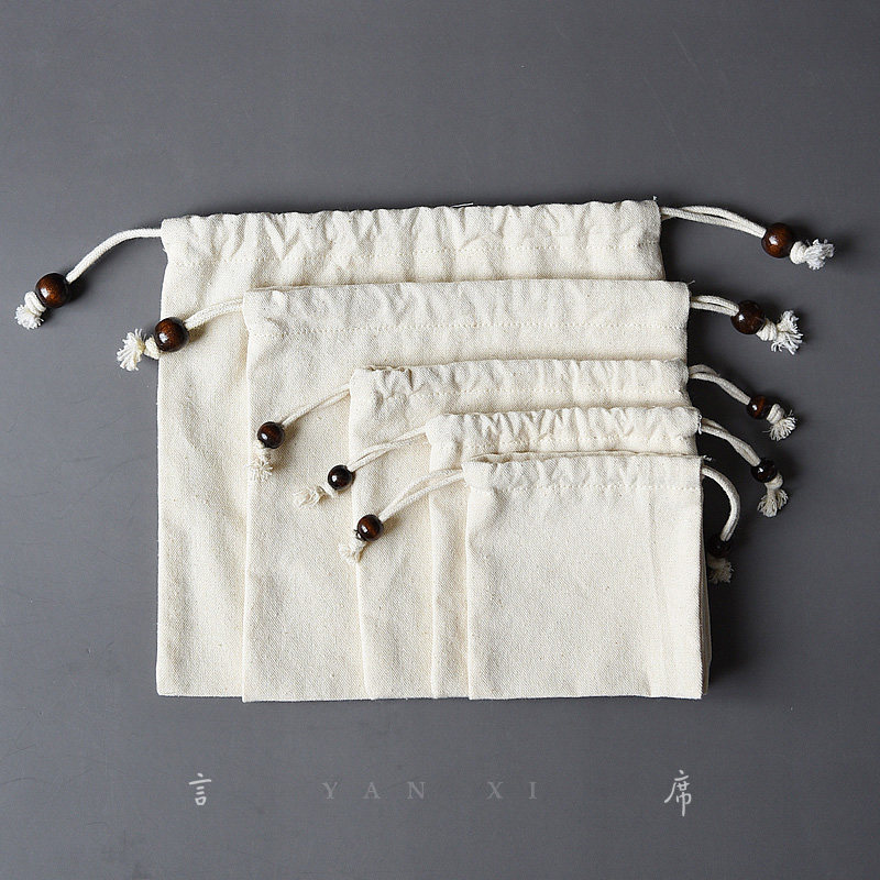 The rice white beam pulls the rope Pu'er tea collects the bag of cotton linen cloth 357g tea cake tea packaging bag