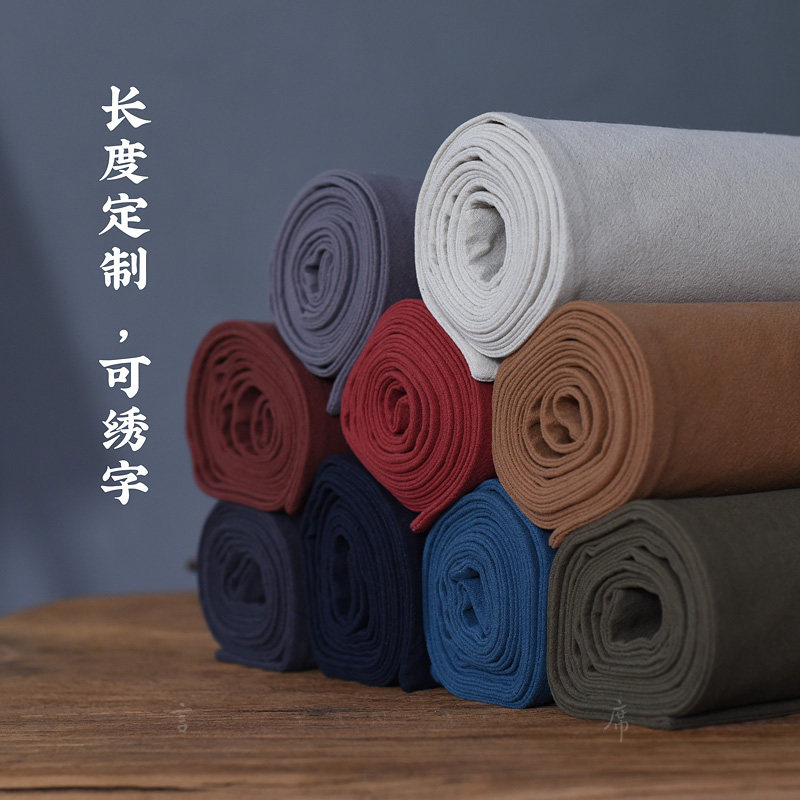 Chinese exhibition tablecloth meditation cotton linen cloth embroidered utilita tea table cloth china air-dried bubble mat table flag size customisation-Taobao