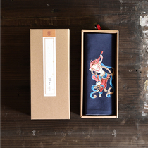 Dunhuang mural embroidery Tian Tea seat Max Zen fabric cotton Chinese vintage tea ceremony tableflag Chinese feng tea flag