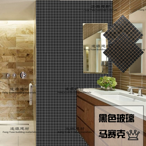 Черная стеклянная дорожная мозаика, ретро стиль