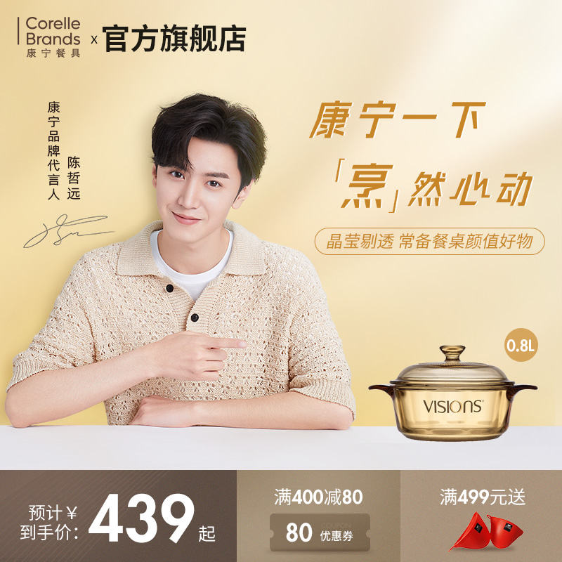 Corning pan crystal transparent pan imported household soup cooking glass cooker cauldron milk pot auxiliary pot
