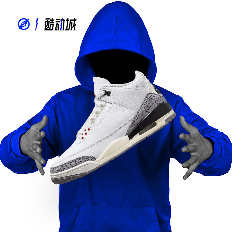 Compass AIR JORDAN 3 AJ3 White Cement Men and Women Basketball Shoes DN3707-DM0967-100