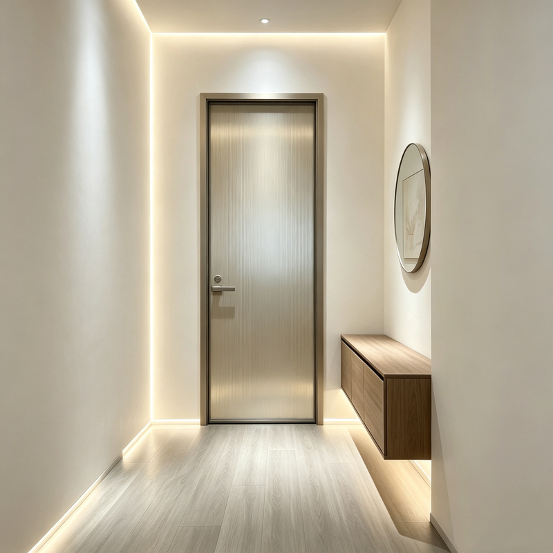 Armani Laminated Glass Door Changhong Glass Bathroom Toilet Door Washroom Swing Door Aluminum Alloy Bathroom Door
