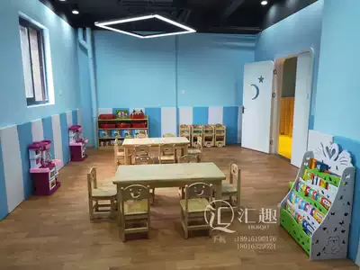 Kindergarten early education children's learning table six table solid wood safety and environmental protection