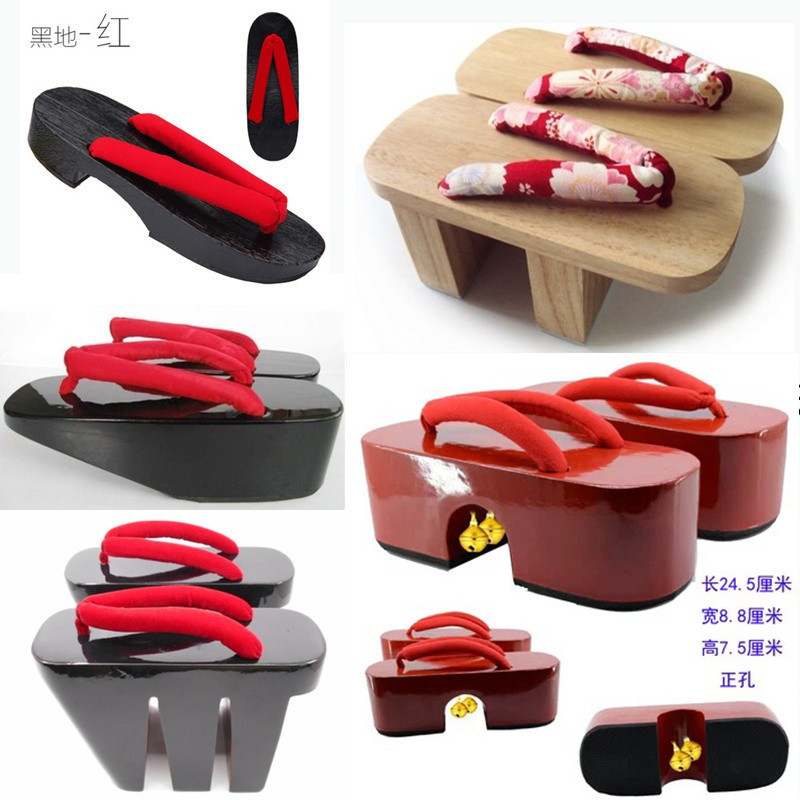 Exported Japanese Wooden Clogs Versatile for Geisha, Flower Girl, Cosplay, Photo Shoots, Performances, Streamers, Available in Bulk