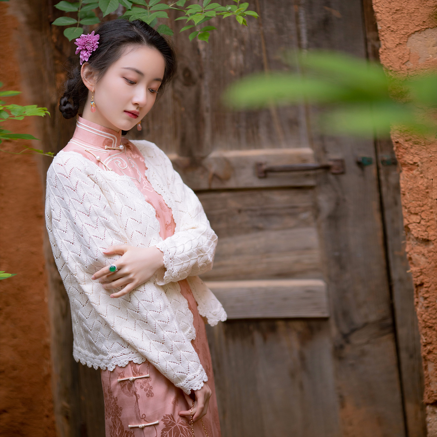 South Wind Warm -- Spring and Autumn Art Plaid Knit Cardio-knitted Cardiovert Sweater Daily 100 Hitch Blouse Short Coat Casual