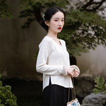 Fall Cloud Screen -- Spring autumn and winter style Daily 100 Lap Casual Knit Blouse Long Sleeve Loose Round Collar Fur Coat Short