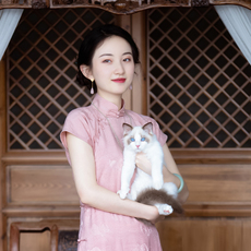 Платье Ципао 粉黛丨春夏新款复古中式民国风大学生日常小清新甜美短旗袍年轻款