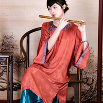 Qiu Lin orange red Spring and summer Chinese style Han elements a city wind Catkins hand buckle imitation flower Luo big-breasted Qing Chinese women