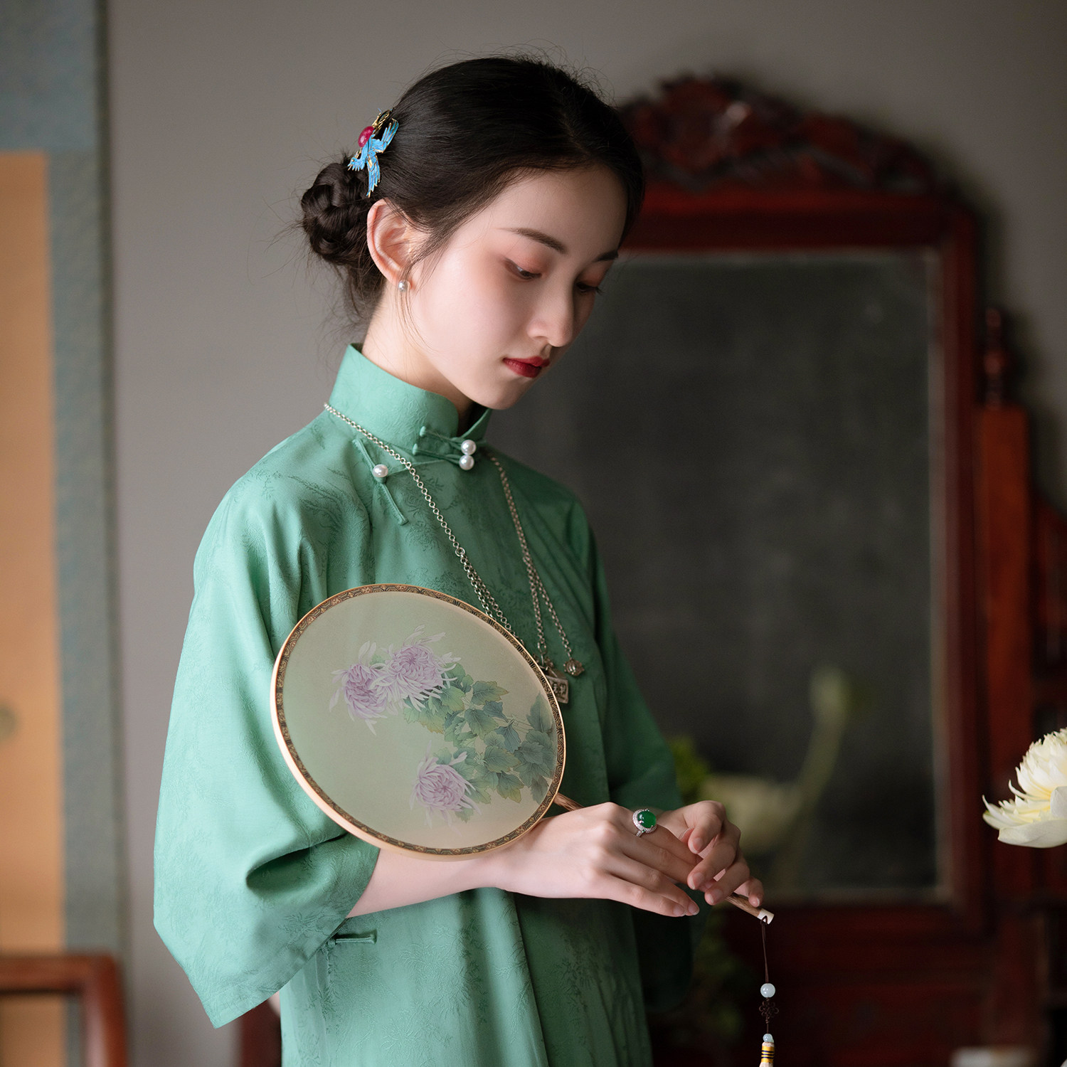 Yu Lin Autumn, Chinese style Chinese style style of lax tailoring a piece of ancient fa loose banner young style daily