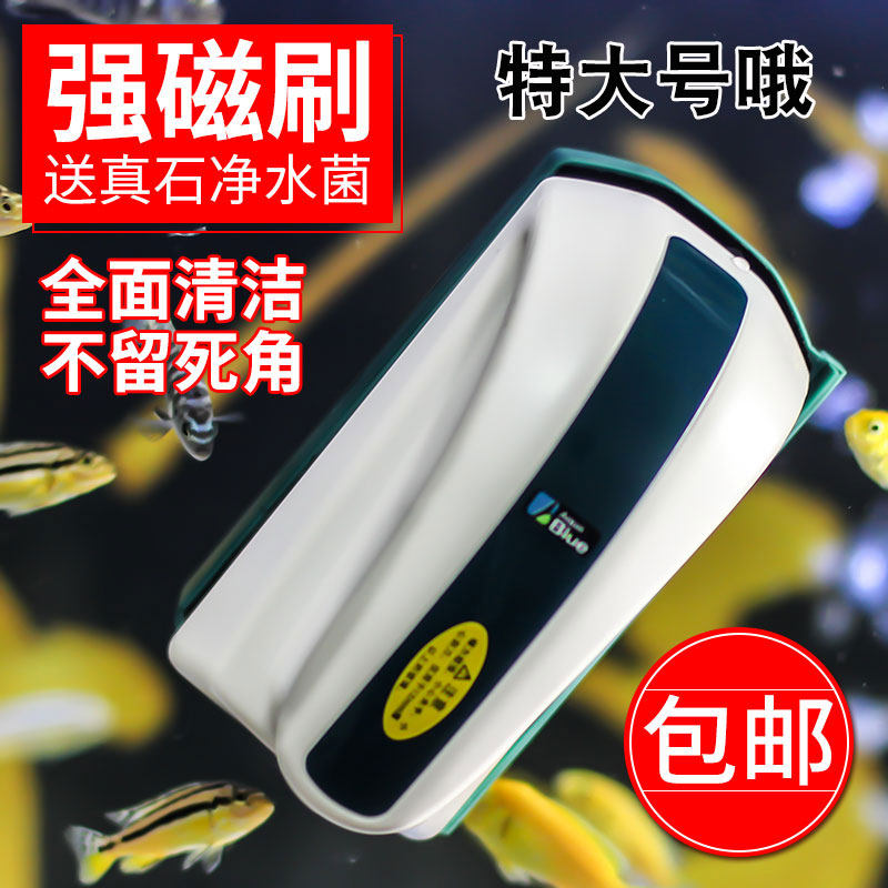 Sapphire super strong fish tank brush magnetic brush suction fish tank cleaning floating fish tank rubbing glass brush scraping algae to send water purification bacteria