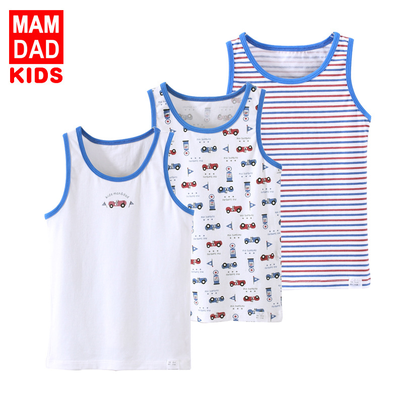 T-shirt đầu bé con lớn trẻ em bông 7 chàng trai rơi xuống đáy của vải tuýt nhỏ nhỏ vest Xia 3 tuổi 5 nhịp áo sling đáy.