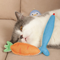 Catnip Felt Cat Toy Self-Happy Cat Stick Pet Supplies Teeth Cleaning Cat Toy Carrot Christmas