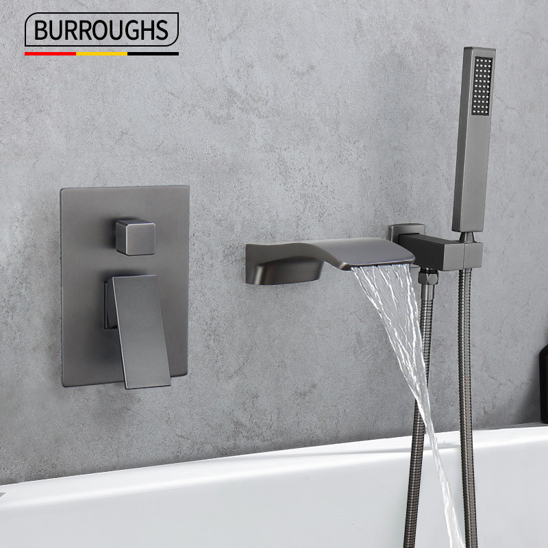 Easy access to wall-type bathtub tap hot and cold shower bath wall water waterfall embedded in hanging wall hide water mixing valve