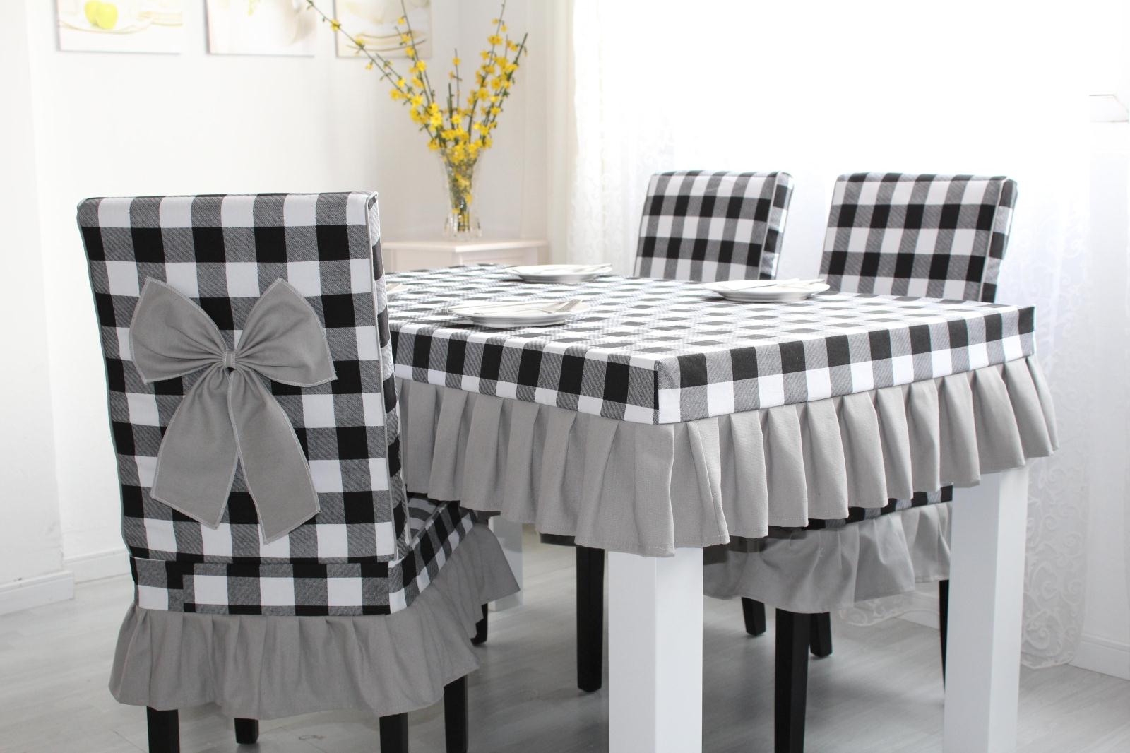 Vải cotton bàn ăn và ghế bọc bộ mảnh bìa bọc ghế bọc ghế đệm chống trượt bàn cà phê đặt bàn vải lưới khăn trải bàn hội nghị đẹp