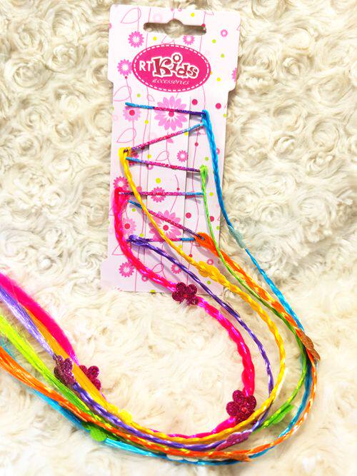 Length 30cm Foreign trade original single children's color wig braid hairpin Chaobao dress up 6 pieces of one word clip