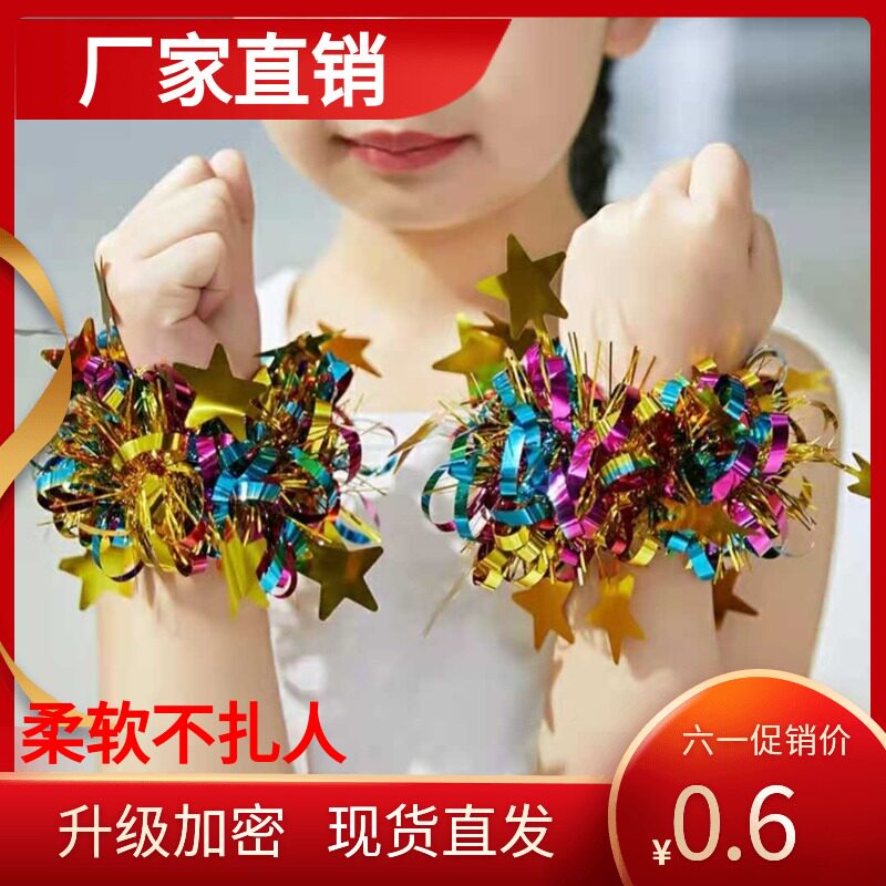 Kindergarten Dance Wristwrist Christmas New Year Day Show Slipper Flower Sports Club Prop Bell Bracelet
