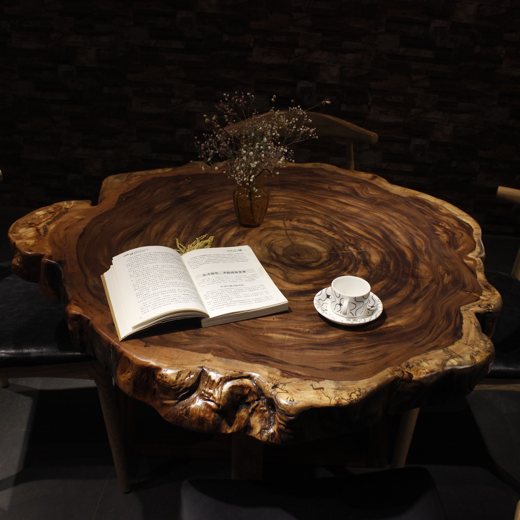 Ukim Wood Solid Wood Large Board Table Year Round Tea Table Natural Alien Tea Desk Table Creative Log Whole Spot