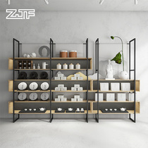 Crowdsmiths Workshop ZJF Products Show Shelf Brief Modern Sample Display Container Tea Shop Placement With Lamp Shelving D4