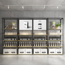 Crowdsmiths Workshop ZJF Iron Art Wine Shelves Red Wine Cabinet Commercial Convenience Store Supermarket Display Racks