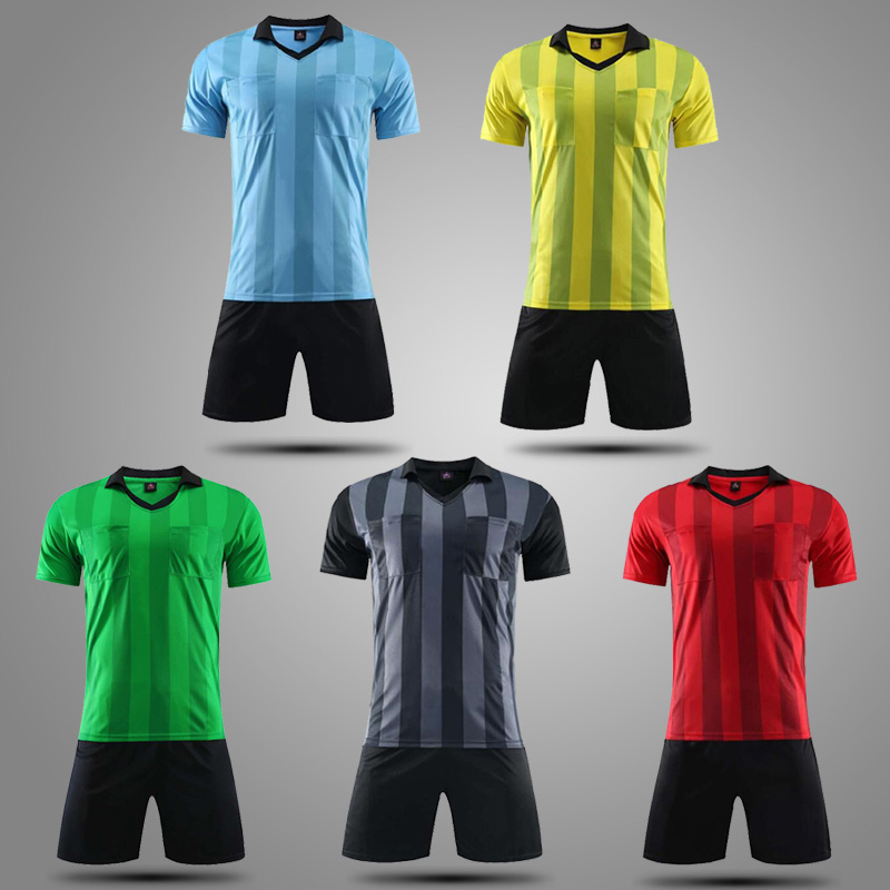 The new 2018 World Cup football referee uniform men's match equipment sweat-absorbing breathable multi-color optional suit