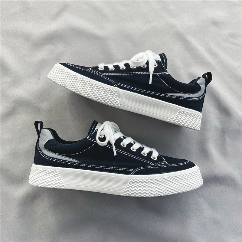 Summer ins Chains Shoes Exploits Sails Shoes Cloth Shoes Men Low Help Black Niche Design 100 Hitch Casual Little Whiteboard Shoes