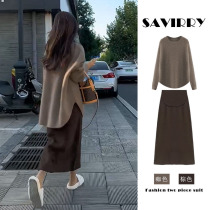 Maternity wear autumn and winter 2023 new suit Korean style loose mid-length sweater style knitted bottoming shirt autumn and winter