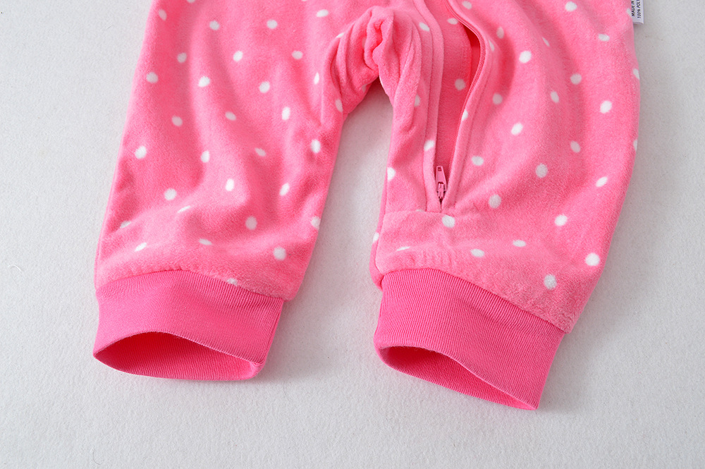 Baby dây kéo jumpsuit nam và nữ bé mùa thu và mùa đông sơ sinh ra quần áo lông cừu ấm quần áo ấm romper bộ quần áo liền thân cho bé
