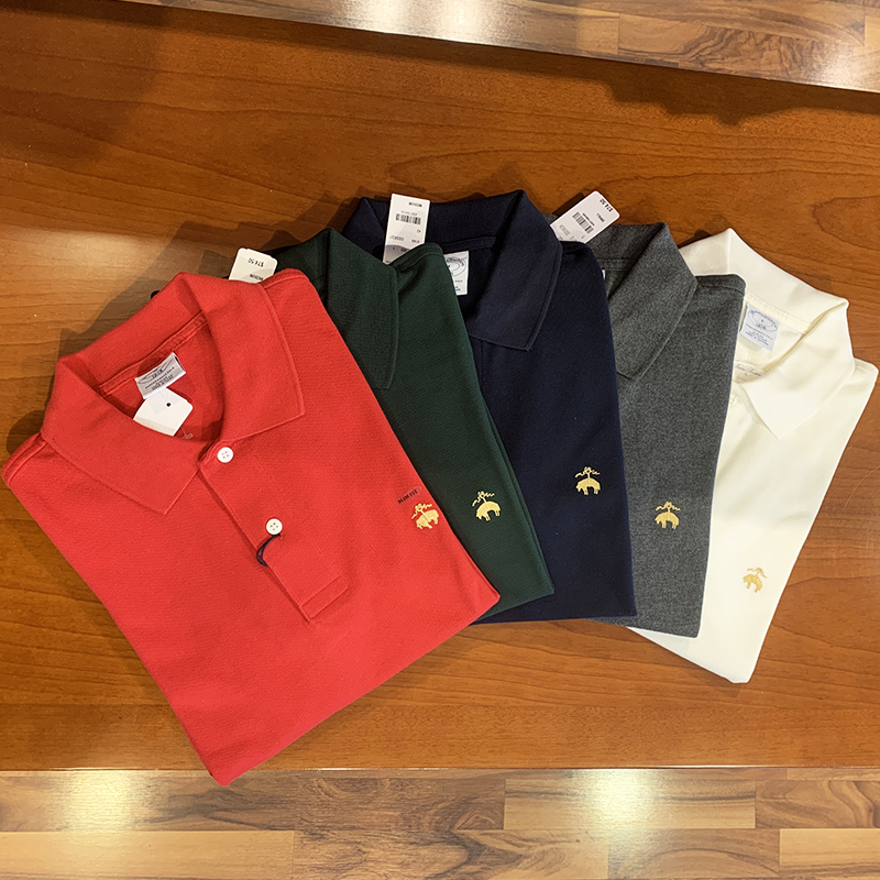 Brooks brothers Brooks brothers gold standard short-sleeved men's t-shirt cotton black classic lapel POLO shirt