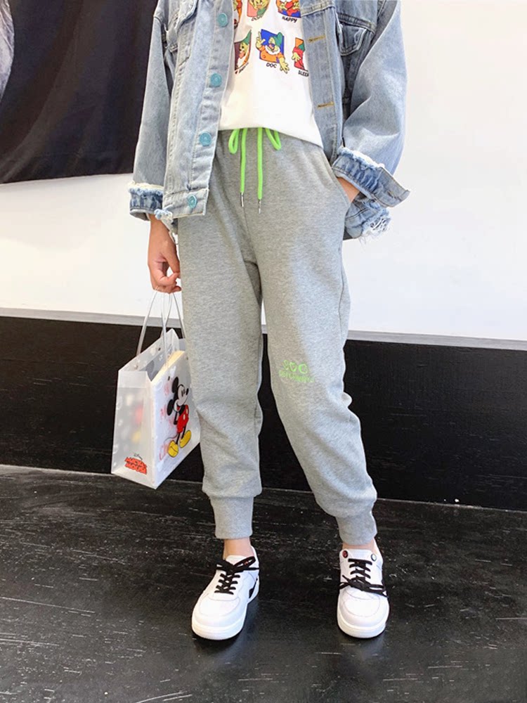 Children's spring and autumn sports pants 2020 new girls' fashion sweatpants all-match casual loose-fitting long pants trendy