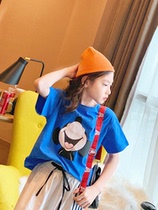 Girl short sleeve T-shirt 2022 Spring loaded with new undershirt Korean version CUHK Pure Cotton Foreign Air Children Summer Clothing Blouse