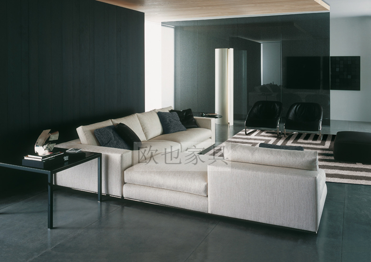 Milan thiết kế nội thất ba chỗ ngồi sofa kết hợp căn hộ nhỏ đơn giản hiện đại phòng khách dress Bắc Âu sofa