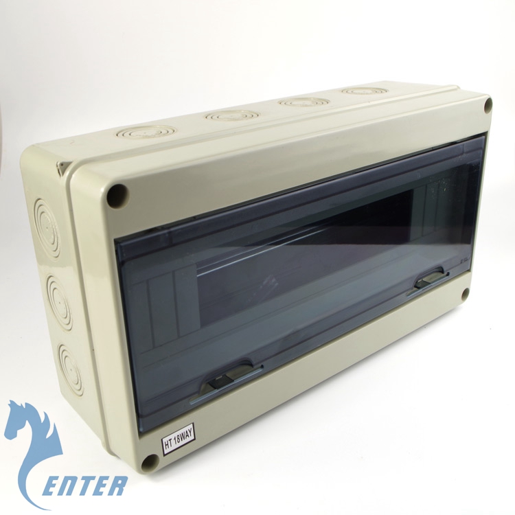 HT-18 Bits Waterproof Distribution Box Home Lighting Box DZ47C45 Empty Open Box Outdoor Industrial Distribution Box