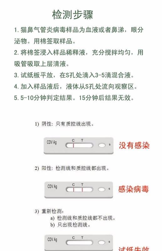 Giấy kiểm tra chi nhánh mũi mèo Weizuo kiểm tra virus virus herpes của mèo - Cat / Dog Medical Supplies