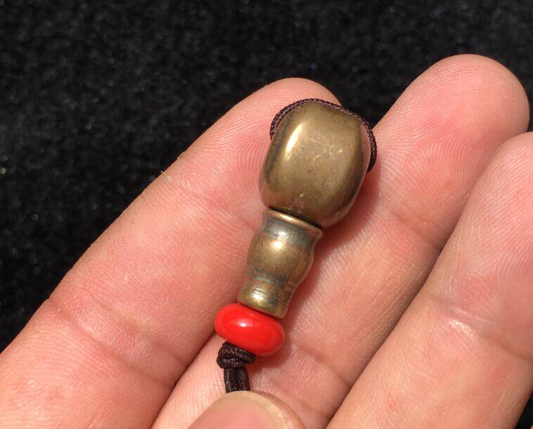 Tibetan pure copper solid Old Three-way Buddha head Tibetan Buddha Pearl mother Pearl Three-way Buddha head