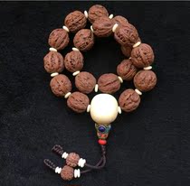Fidelity Hebei iron walnut small Qiu Zi hand-held beads 18 diameter 21 text play car hanging hand string