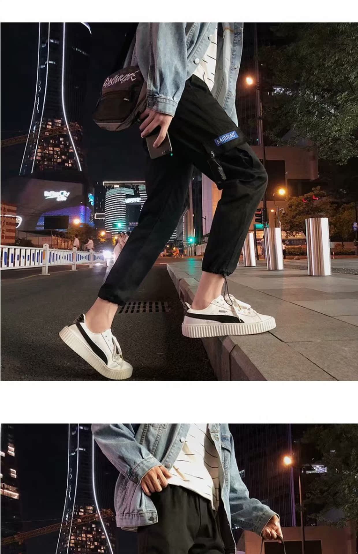 Tide thương hiệu chic chic sang trọng nam phiên bản Hàn Quốc của xu hướng lỏng lẻo 9 chín quần đa năng sinh viên quần chân shop thời trang nam