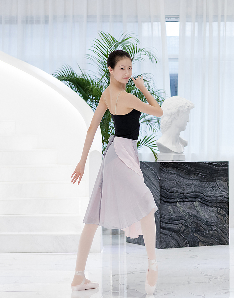 Múa ba lê Váy hai lớp Váy nhảy múa Váy một mảnh thắt nút Váy thể dục phù hợp với jumpsuit với - Khiêu vũ / Thể dục nhịp điệu / Thể dục dụng cụ giày nhảy cha cha cha