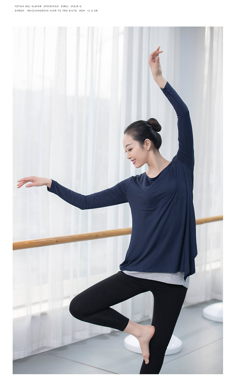 Mới khiêu vũ hiện đại ăn mặc hàng đầu phương thức dài tay áo không thường xuyên hem jazz nhảy múa quần áo tập thể dục - Khiêu vũ / Thể dục nhịp điệu / Thể dục dụng cụ giầy nhảy dancesport