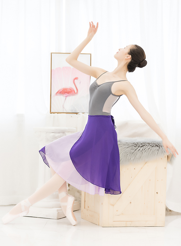 Múa ba lê Váy hai lớp Váy nhảy múa Váy một mảnh thắt nút Váy thể dục phù hợp với jumpsuit với - Khiêu vũ / Thể dục nhịp điệu / Thể dục dụng cụ giày nhảy cha cha cha