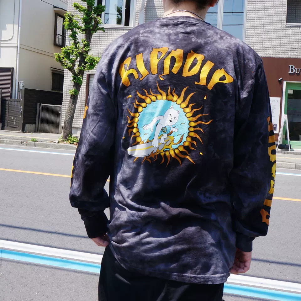 Спот RIPNDIP балд кот серфинг длинным рукавом нижняя футболка тонкая Surf up l/s tee