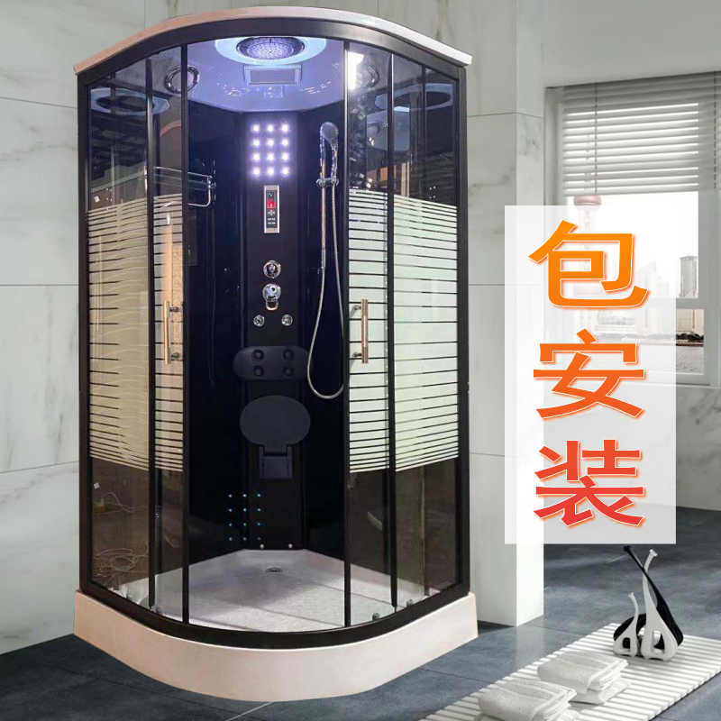 Overall shower room Bathroom Pulley Glass Partition Arc Sector Home Integrated Bath Closed Bath Room 8