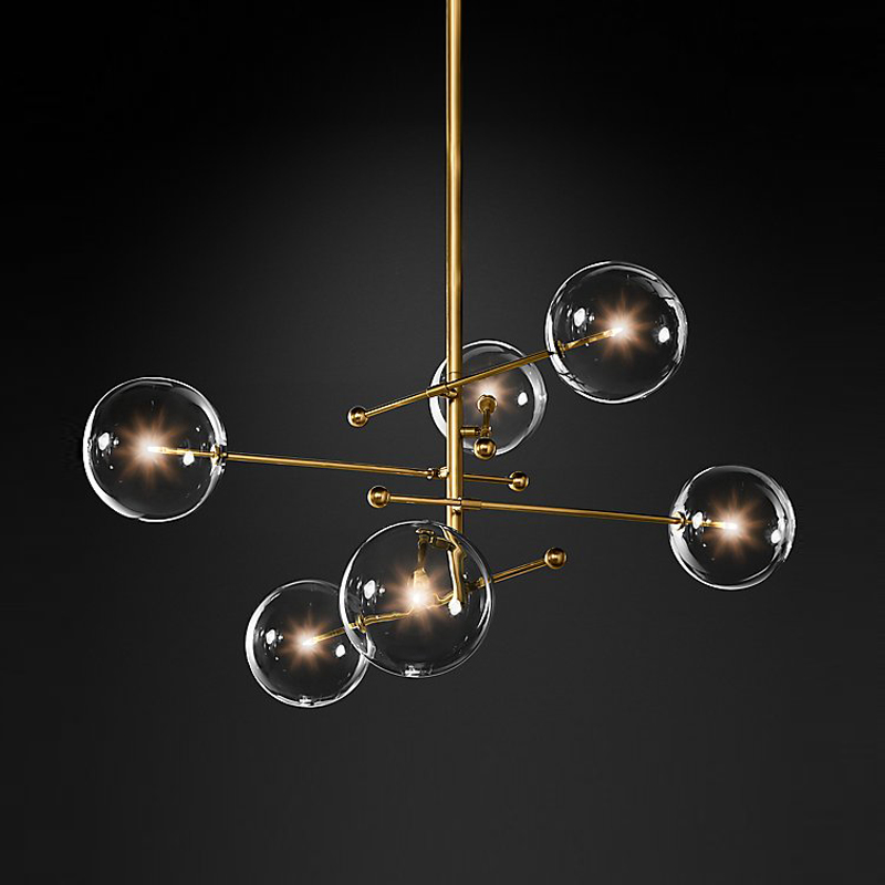 Nordic Dining Room Glass Ball Chandeliers Postmodern Minimalist Creative Personality Bedroom Living Room Designer Molecular Chandeliers